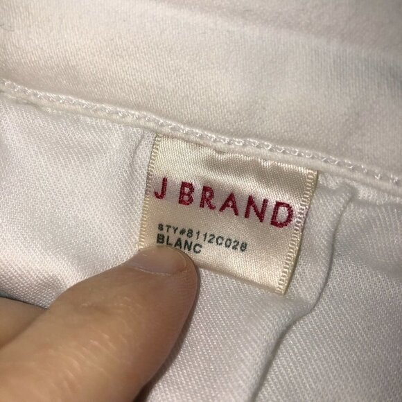 J Brand Mid Rise Rail Denim White Skinny Jeans In Blanc Size 25 Style 8112C028 - Picture 9 of 10